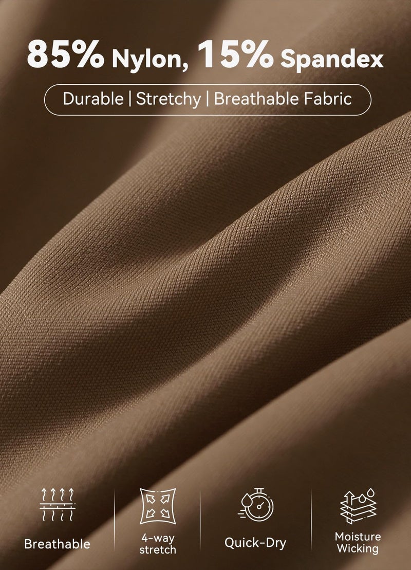 باليف سراويل Baleaf النسائية لركوب الخيل، سراويل الفروسية ذات المقعد الكامل، سراويل ضيقة من السيليكون، جيب بسحاب، بني 2XL - Image 4